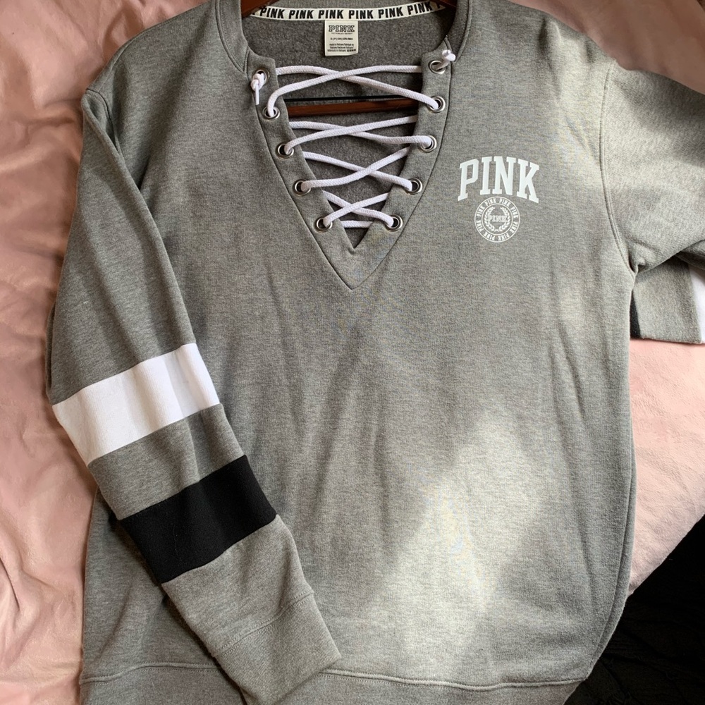 Vs pink tie up pullover